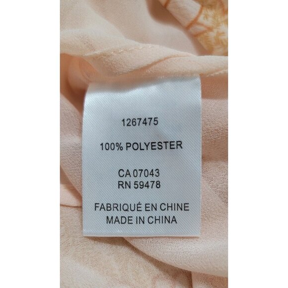 Cupcakes and Cashmere Womens Orange Floral Blouse Ruffled Neck Size M NWT - Picture 7 of 11